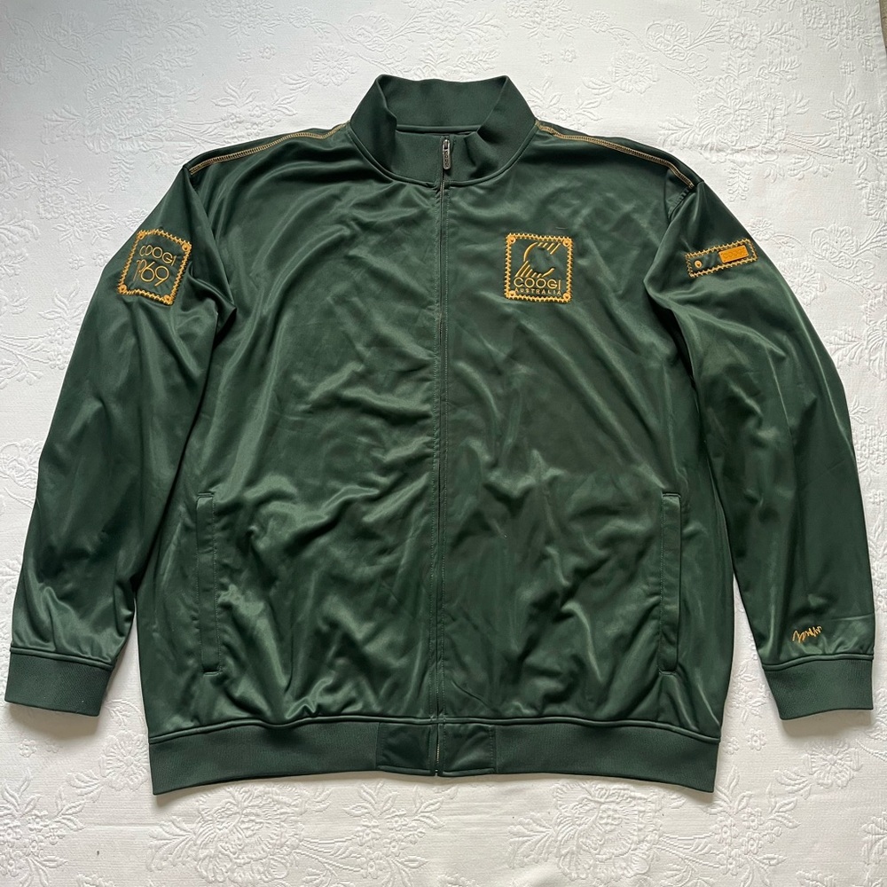 Coogi Australia 1969 Green Full Zip Bomber Track Jacket Logo Men’s 5XL Y2K